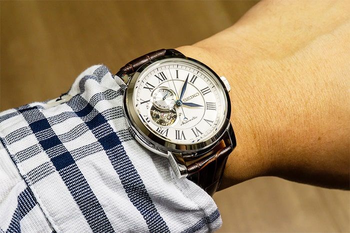 Mua Đồng hồ Seiko SSA231K1 dây da màu nâu, lộ máy cho Nam - 1